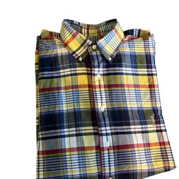 Ralph Lauren Yellow and Blue Casual Button Down Shirt - Picture 3 of 9